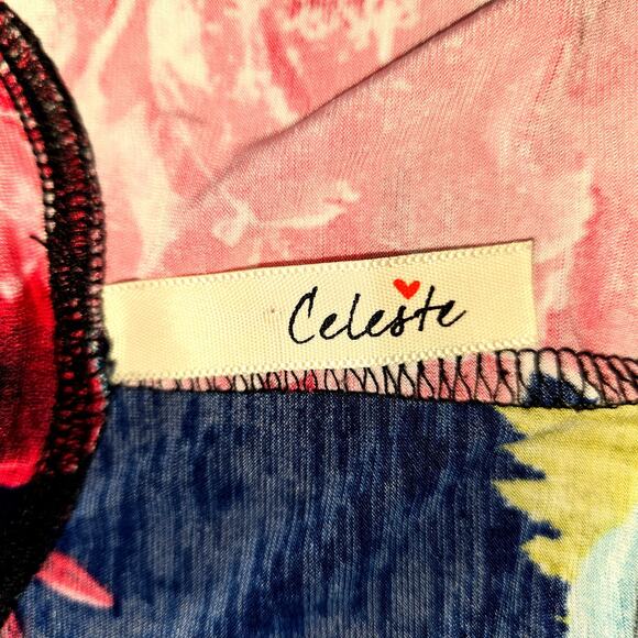 Celeste 2X Black Floral Women's Sleeve Top Shirt Blouse Plus Sz 18W 20W XXL 2XL - Picture 3 of 6